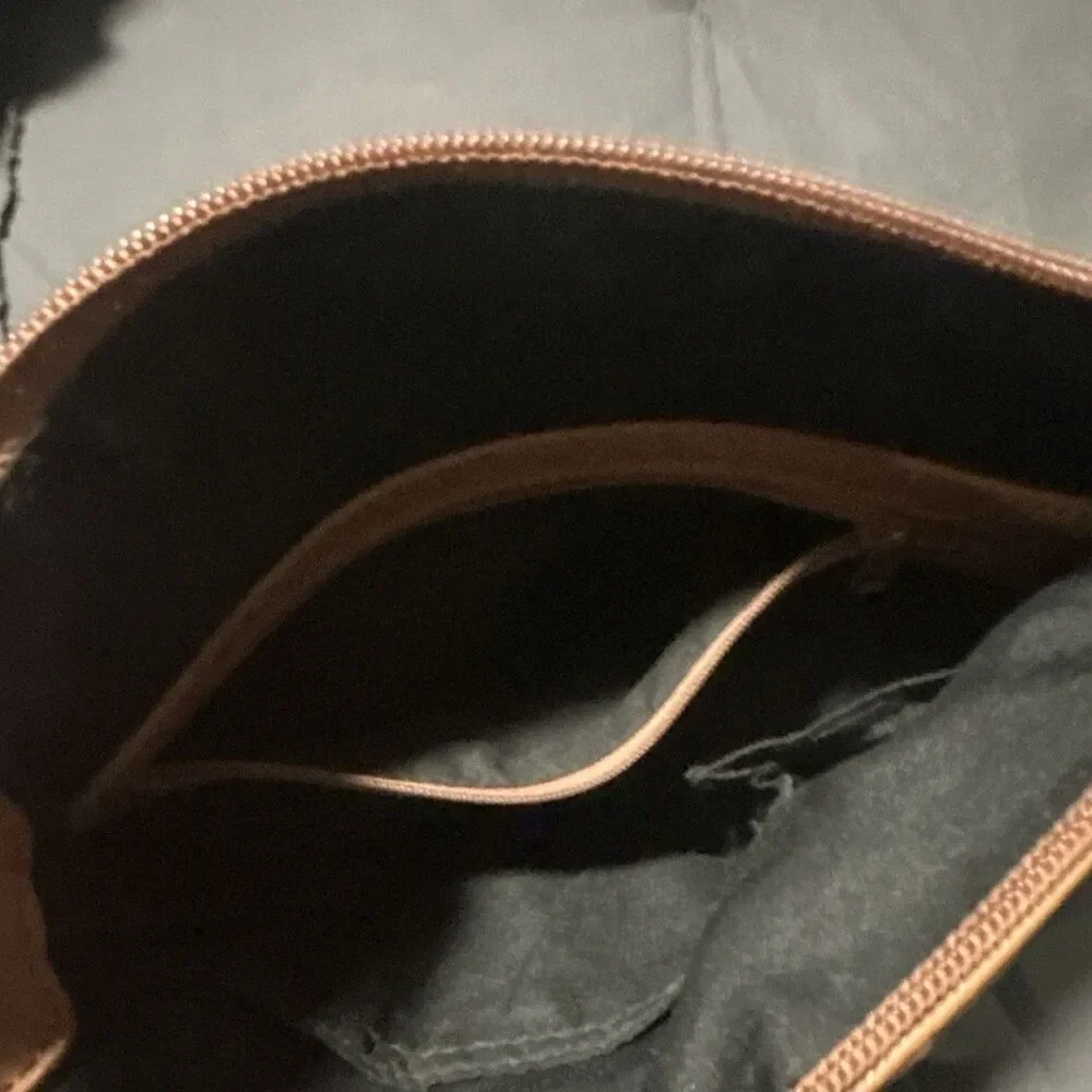 Stone & Co Brown Crossbody Purse, Zip Top, Adjustable Strap, Lined Inner Pockets